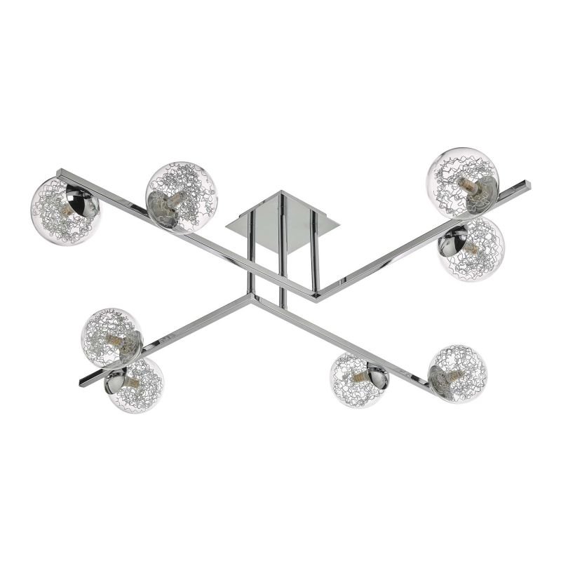 Ceiling Lights - Taghrid - Decorative Glass & Chrome 8 Light Ceiling Lamp Dar-TAG4850 - Taghrid - Decorative Glass & Chrome 8 Light Ceiling Lamp
