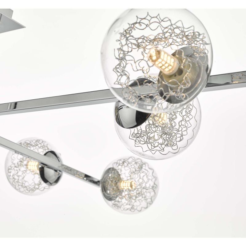 Ceiling Lights - Taghrid - Decorative Glass & Chrome 8 Light Ceiling Lamp Dar-TAG4850 - Taghrid - Decorative Glass & Chrome 8 Light Ceiling Lamp