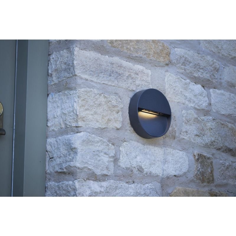 Dar-UGO2139 - Ugo - LED Round Eyelid Anthracite Wall Lamp