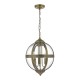 Dar-VAN0375 - Vanessa - Antique Brass & Clear 3 Light Lantern Pendant