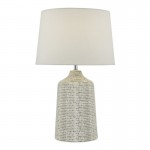Vondra - Grey Ceramic Table Lamp with Ivory Shade