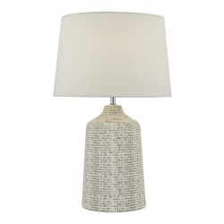 Vondra - Grey Ceramic Table Lamp with Ivory Shade Vondra - Grey Ceramic Table Lamp with Ivory Shade