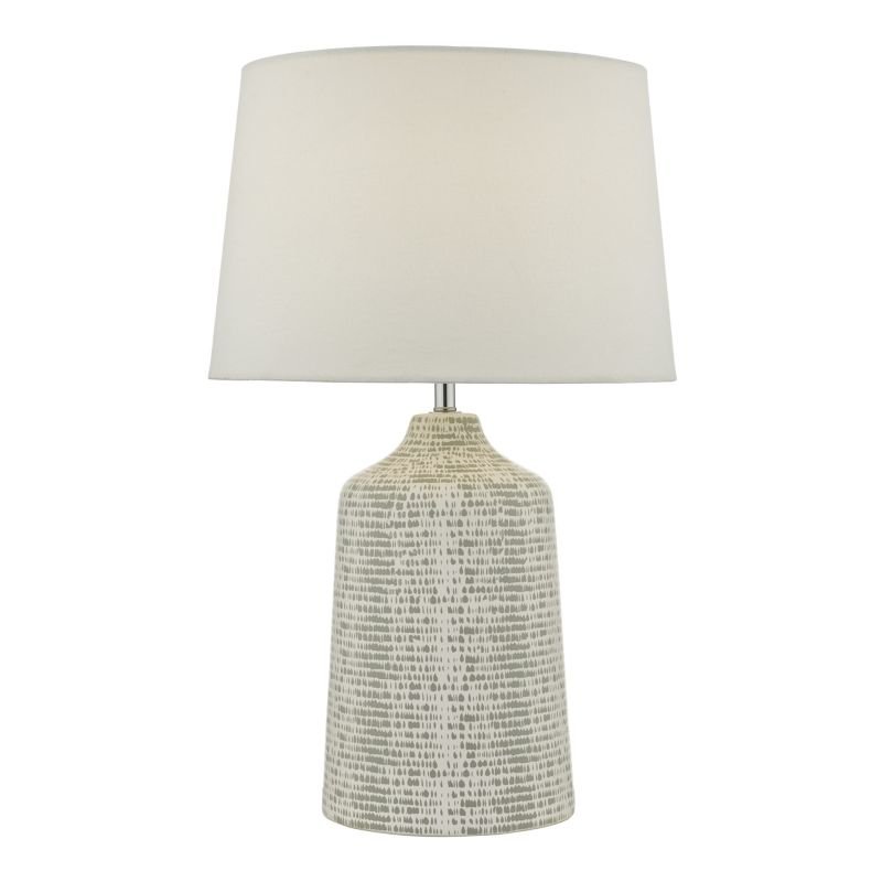 Dar-VON4239 - Vondra - Ivory Shade & Grey Ceramic Table Lamp