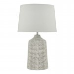 Vondra - Grey Ceramic Table Lamp with Ivory Shade