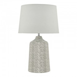 Vondra - Grey Ceramic Table Lamp with Ivory Shade Vondra - Grey Ceramic Table Lamp with Ivory Shade