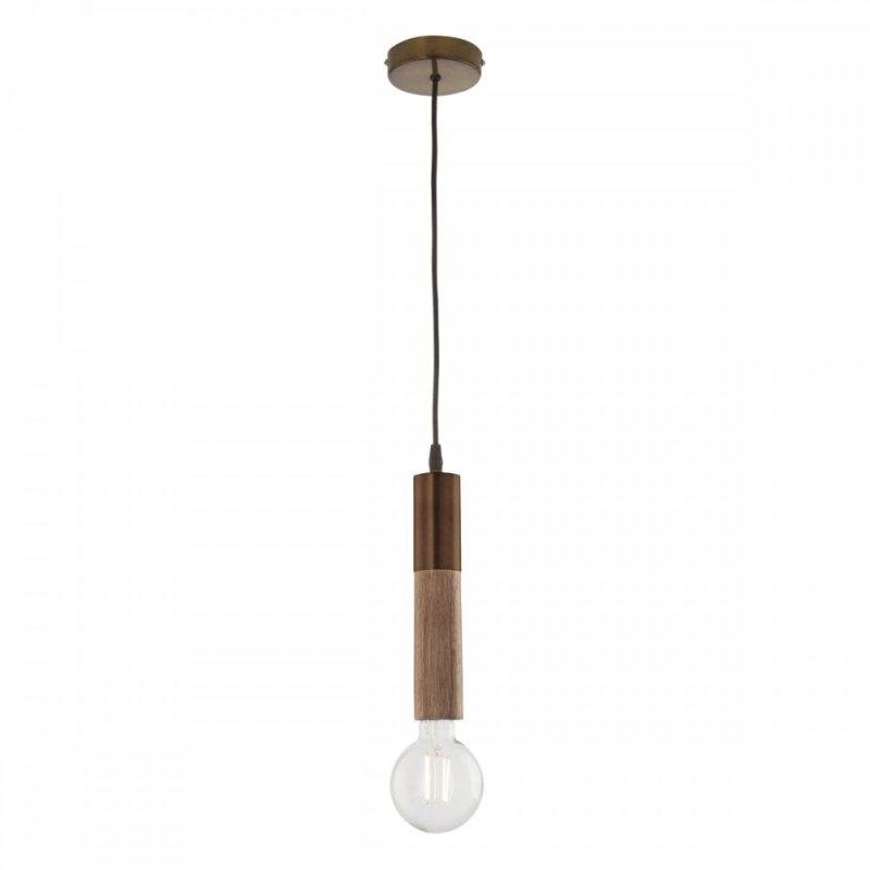 Ceiling Lights - Ziva - Handmade Gold & Wood Single Hanging Pendant Dar-ZIV0135 - Ziva - Handmade Gold & Wood Single Hanging Pendant