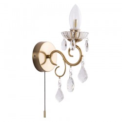 Bathroom - Matt Brass Wall Lamp with Crystal IP44 Bathroom - Matt Brass Wall Lamp with Crystal IP44
