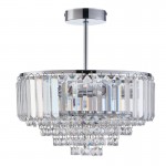 Arles - Chrome 5 Light Semi Flush with Crystal Arles - Chrome 5 Light Semi Flush with Crystal