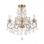 Bathroom - Matt Brass 5 Light Ceiling Lamp with Crystal Bathroom - Matt Brass 5 Light Ceiling Lamp with Crystal