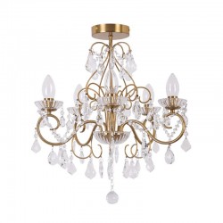 Bathroom - Matt Brass 5 Light Ceiling Lamp with Crystal Bathroom - Matt Brass 5 Light Ceiling Lamp with Crystal