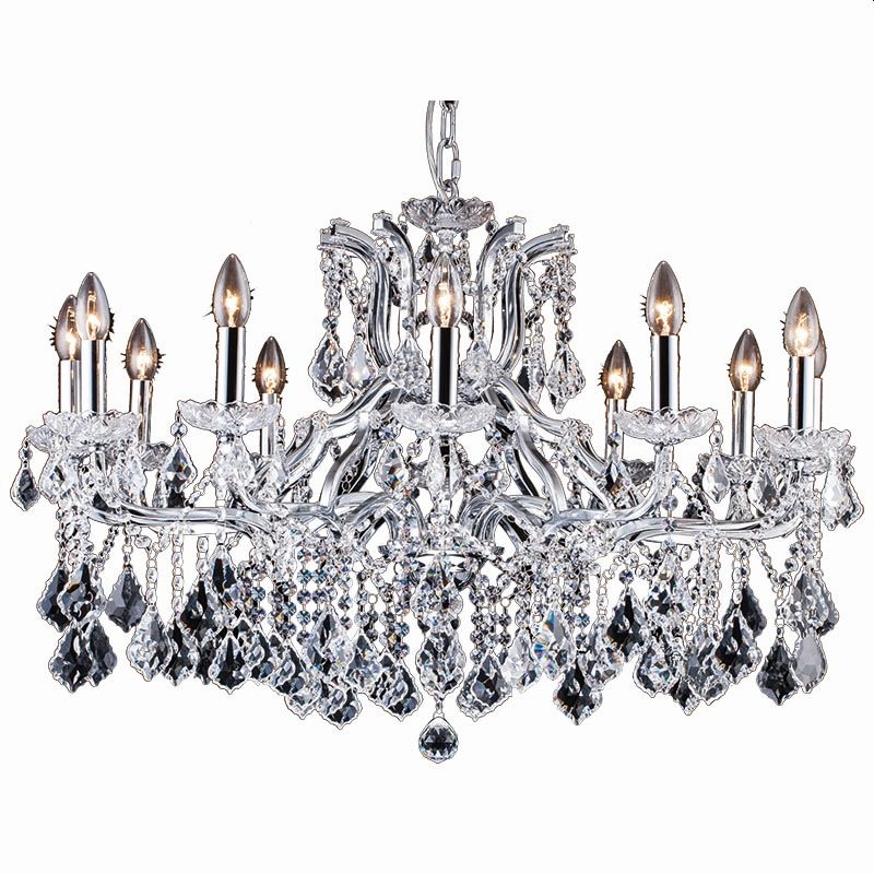 Cork Lighting-CF9010/12CR - Toledo - Chrome 12 Light Chandelier with Crystal