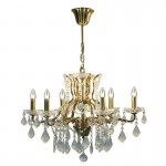 Toledo - Aged Gold 6 Light Chandelier with Crystal Toledo - Aged Gold 6 Light Chandelier with Crystal