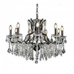 Toledo - Black 9 Light Chandelier with Crystal Toledo - Black 9 Light Chandelier with Crystal
