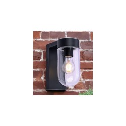Jesse - Black Wall Lamp with Glass Diffuser IP44