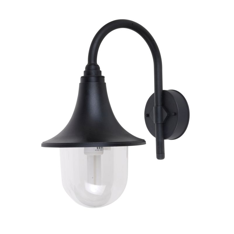 Cork Lighting-EL2264/DWN - Outdoor - Black Wall Lamp with Clear Shade