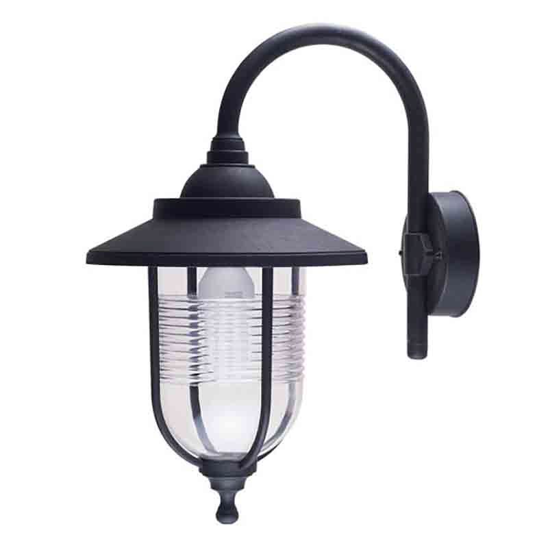 Cork Lighting-EL3842/DWN - Outdoor - Black Wall Lamp with Clear Diffuser