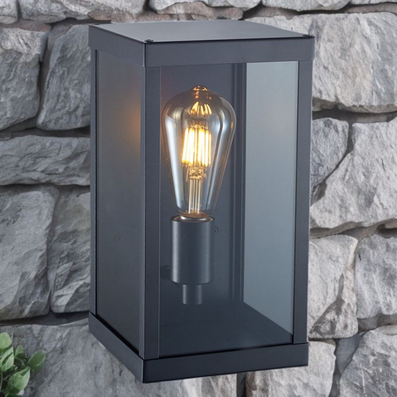 Cork Lighting-ELATLAN/BL - Atlantic - Matt Black Lantern Wall Lamp