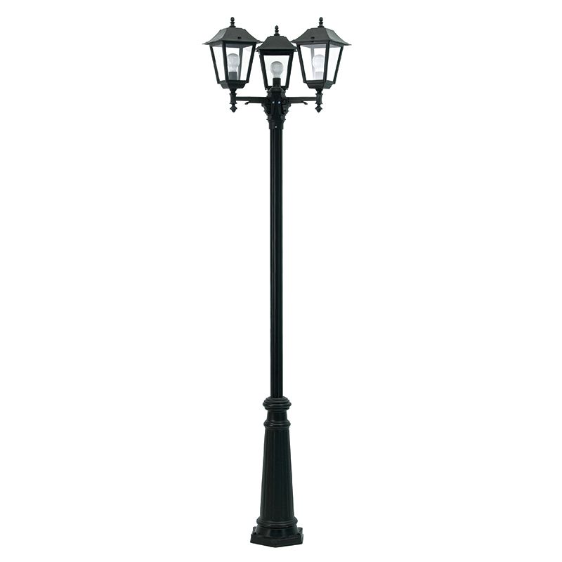 Cork Lighting-ELD7025/GDNLGE3 - Thiago - Black 3 Light Lantern Post