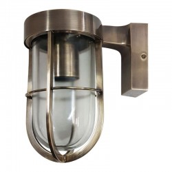 Span - Antique Brass Wall Lamp with Clear Glass