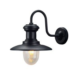 Frejus - Black Wall Lamp with Glass Diffuser IP44
