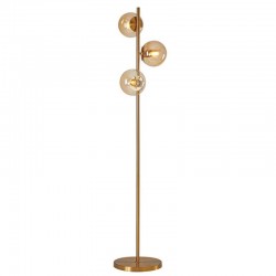 Planet - Matt Brass 3 Light Floor Lamp with Amber Mirrored Glasses Planet - Matt Brass 3 Light Floor Lamp with Amber Mirrored Glasses