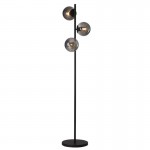 Planet - Black 3 Light Floor Lamp with Smoked Mirrored Glass Planet - Black 3 Light Floor Lamp with Smoked Mirrored Glass
