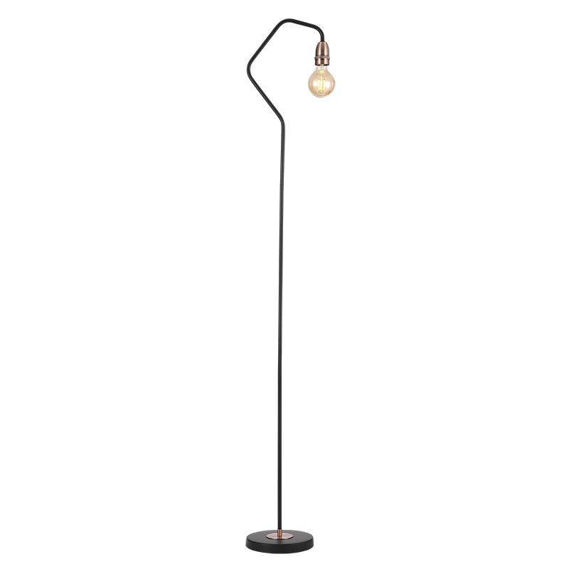 Cork Lighting-FL1966/BL+CP - Venus - Black & Copper Floor Lamp