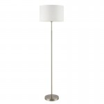 Ashley - Satin Nickel Floor Lamp with White Shade Ashley - Satin Nickel Floor Lamp with White Shade