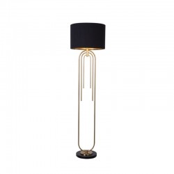 Roberta - Matt Brass Floor Lamp with Black Shade Roberta - Matt Brass Floor Lamp with Black Shade