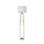 Roberta - Matt Brass Floor Lamp with White Shade Roberta - Matt Brass Floor Lamp with White Shade