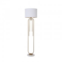 Roberta - Matt Brass Floor Lamp with White Shade Roberta - Matt Brass Floor Lamp with White Shade