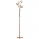 Nasa - Matt Brass 6 Light Floor Lamp with Amber Glass Nasa - Matt Brass 6 Light Floor Lamp with Amber Glass