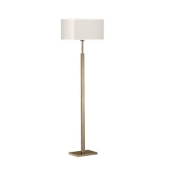Dunmore - Antique Brass Floor Lamp with Oatmeal Shade
