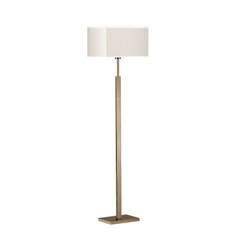 Cork Lighting-FL4794/ANT - Dunmore - Antique Brass Floor Lamp with Oatmeal Shade