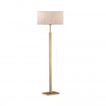 Dunmore - Matt Brass Floor Lamp with Oatmeal Shade