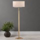 Cork Lighting-FL4794/MB - Dunmore - Matt Brass Floor Lamp with Oatmeal Shade