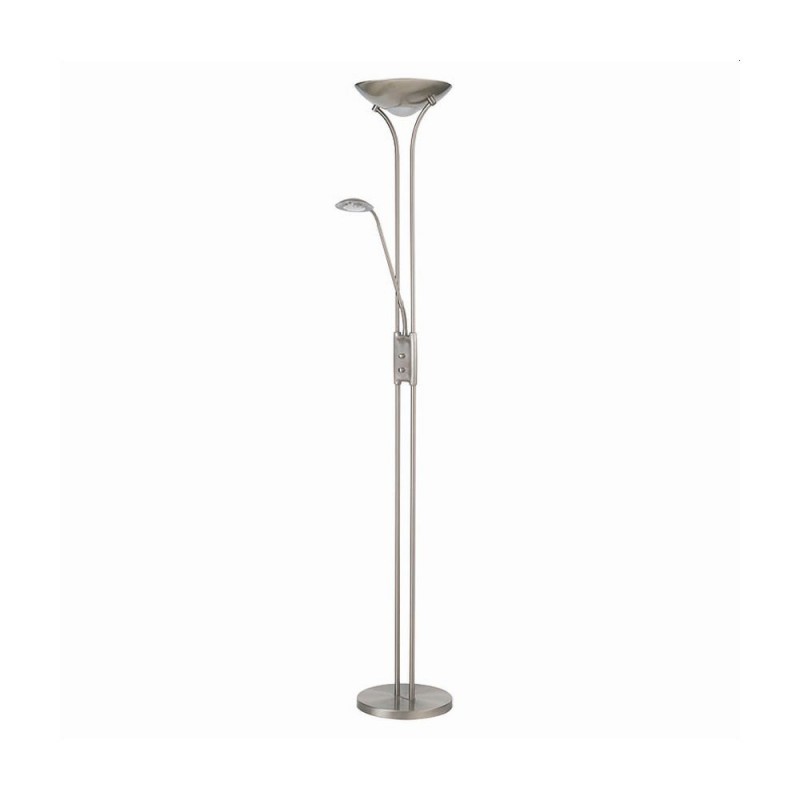 Cork Lighting-FL8166/SN - Monah - Satin Nickel Mother & Child LED Floor Lamp