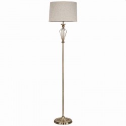 Clarie - Antique Brass Floor Lamp with Natural Linen Shade Clarie - Antique Brass Floor Lamp with Natural Linen Shade