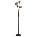 Blarney - Black 6 Light Floor Lamp with Smoked Mirrored Glass Blarney - Black 6 Light Floor Lamp with Smoked Mirrored Glass