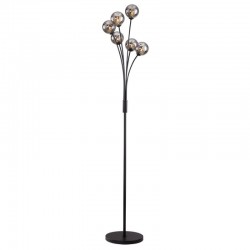 Blarney - Black 6 Light Floor Lamp with Smoked Mirrored Glass Blarney - Black 6 Light Floor Lamp with Smoked Mirrored Glass