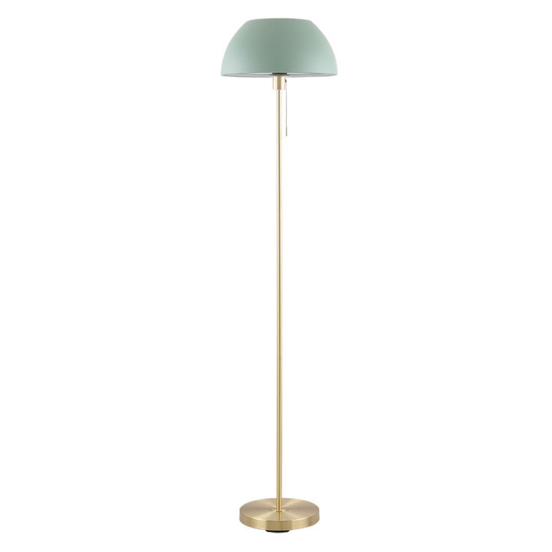 Cork Lighting-FLBELLA/GREEN - Bella - Brass Floor Lamp with Green Shade