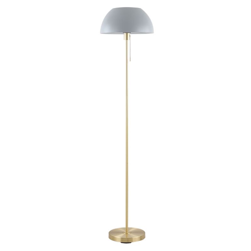 Cork Lighting-FLBELLA/GREY - Bella - Brass Floor Lamp with Grey Shade