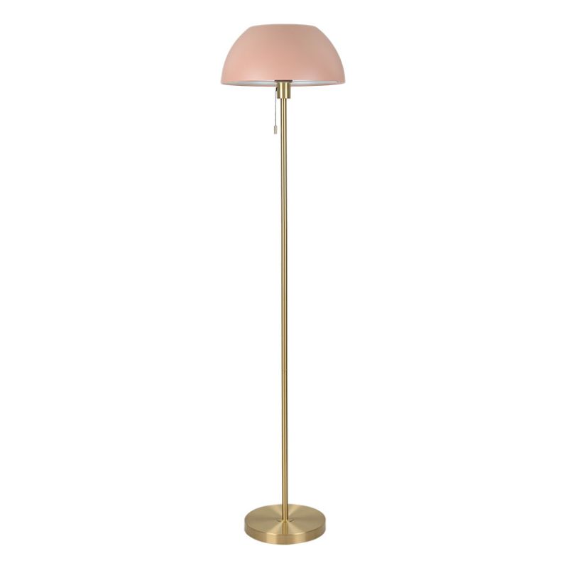 Cork Lighting-FLBELLA/PINK - Bella - Brass Floor Lamp with Pink Shade