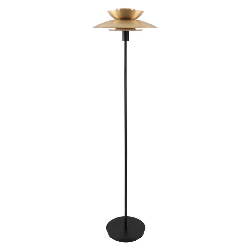 Cork Lighting-FLRETRO/BLBR - Retro - Black & Brass Floor Lamp