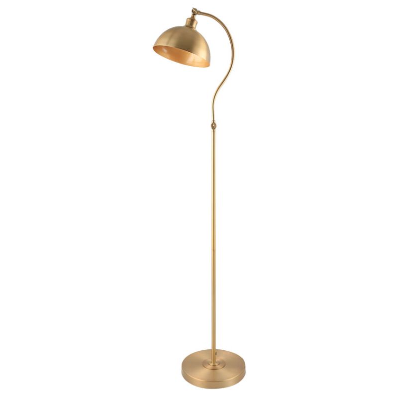 Cork Lighting-FLSWAN/BR - Swan - Satin Brass Floor Lamp