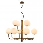 Taishan - Brushed Brass 12 Light Centre Fitting with White Glass Taishan - Brushed Brass 12 Light Centre Fitting with White Glass