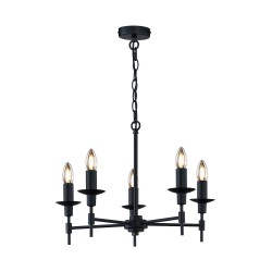 Aradena - Matt Black 5 Light Centre Fitting