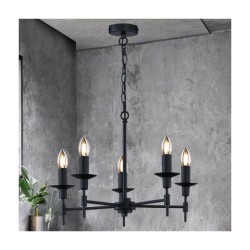 Aradena - Matt Black 5 Light Centre Fitting