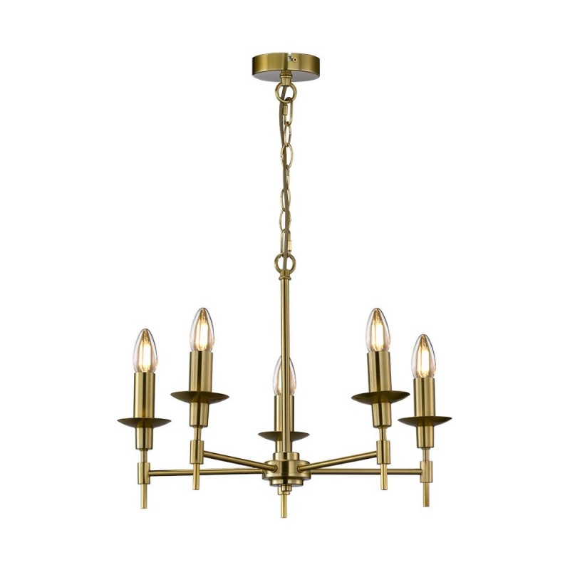 Cork Lighting-LF2415/5MB - Aradena - Matt Brass 5 Light Centre Fitting