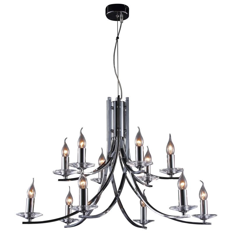 Ceiling Lights - Vulcan - Polished Chrome 12 Light Twisted Centre Fitting Cork Lighting-LF2613/12CR - Vulcan - Polished Chrome 12 Light Twisted Centre Fitting